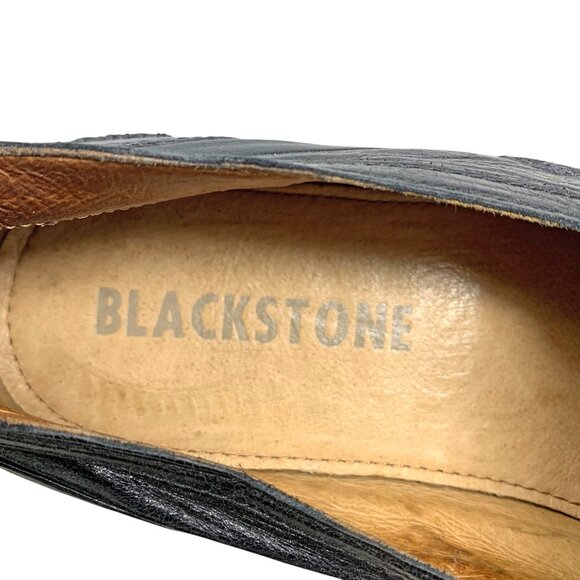 Blackstone SCM-003 Black Leather Minimalist Slip On Sneakers - Picture 5 of 9